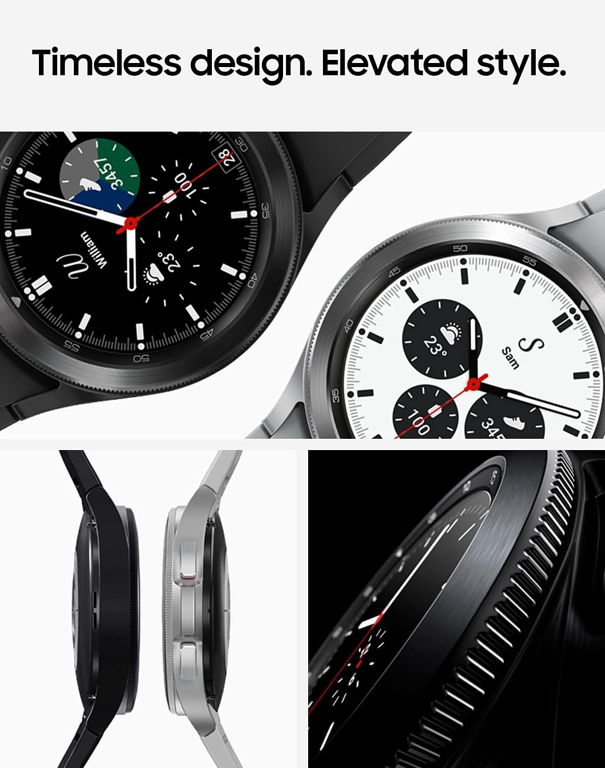 SAMSUNG Galaxy Watch 4 Classic 46mm Smartwatch with ECG Monitor Tracker for Health, Fitness, Running, Sleep Cycles, GPS Fall Detection, Bluetooth, US Version, Silver