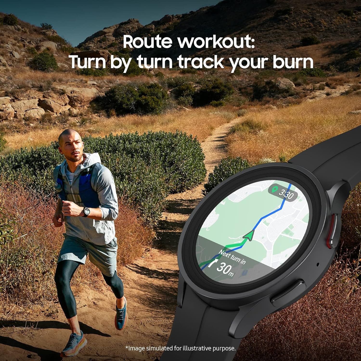 SAMSUNG Galaxy Watch 5 Pro 45mm Bluetooth Smartwatch, Body, Health, Fitness, Sleep, Heart Rate Tracker, Improved Battery, Sapphire Crystal Glass, GPS Route Tracking, Titanium Frame, US Version, Black