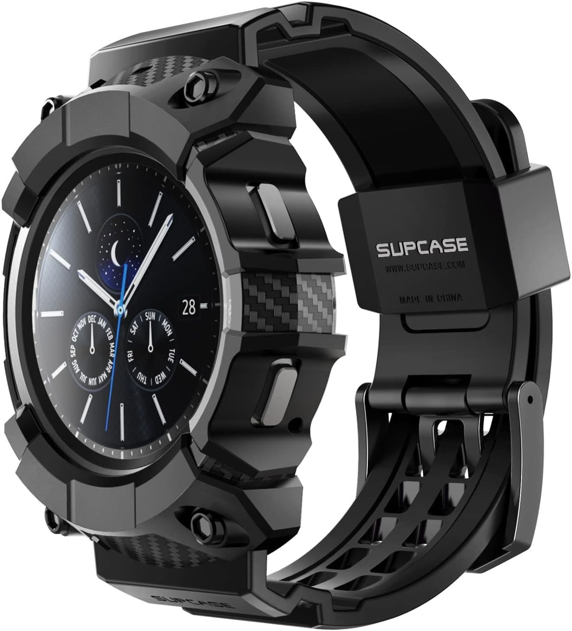SUPCASE [Unicorn Beetle Pro] Series Case for Galaxy Watch 4 Classic [42mm] 2021 Release, Rugged Protective Case with Strap Bands (Black)