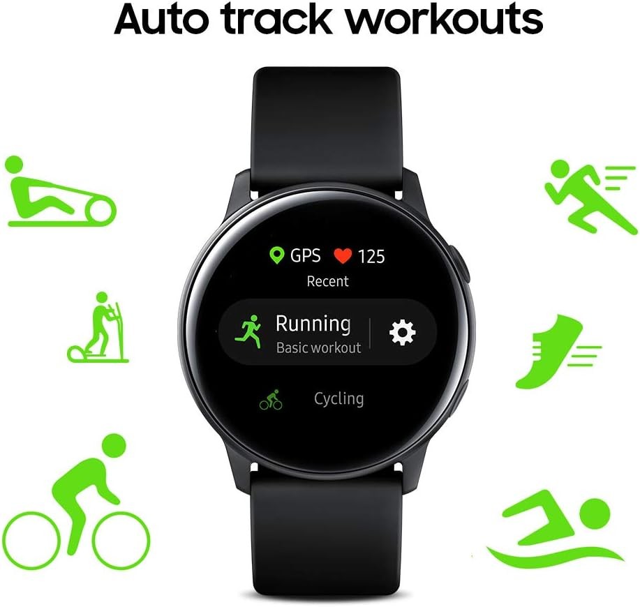 SAMSUNG Galaxy Watch Active (40MM, GPS, Bluetooth ) Smart Watch with Fitness Tracking, and Sleep Analysis - Black  (US Version)